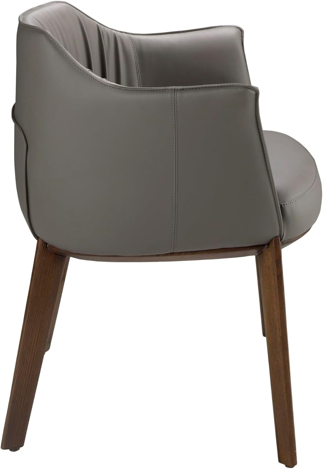 Sedia con Braccioli in Polipiel Grigia e Legno Noce - immagine 4