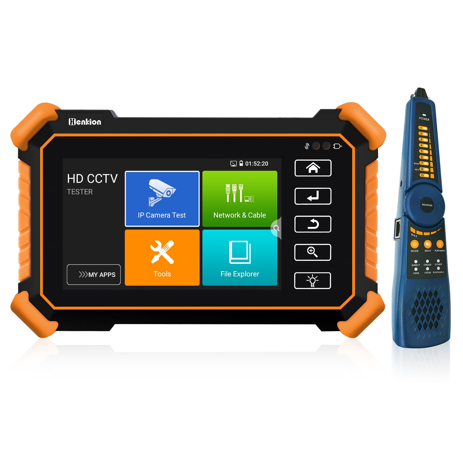 Henkion Tester telecamera CCTV IP HD IPC-1900C Plus 4K 8MP 8K 32MP IP Camera Test IPC 4 pollici Monitor CCTV Tester supporto H.265 POE WiFi uscita DC12V/3A con inseguitore cavi