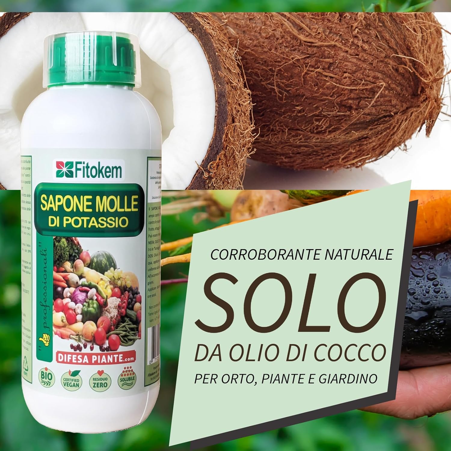Fitokem - Sapone Molle Potassico per Piante (1 Litro) - immagine 2