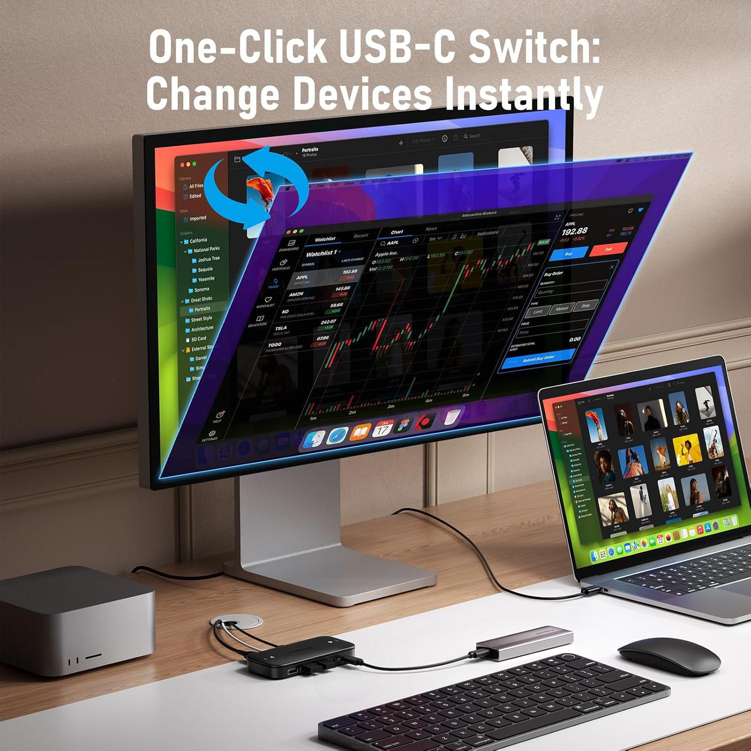 Lemorele Switch KVM USB C con Pulsante Unico - immagine 4