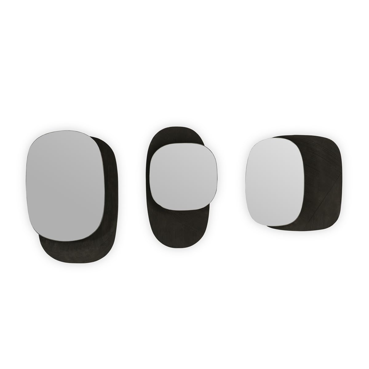 SET/3 ESPEJOS 33X5X33/30X6X45/25X5X40 MADERA NEGRO
