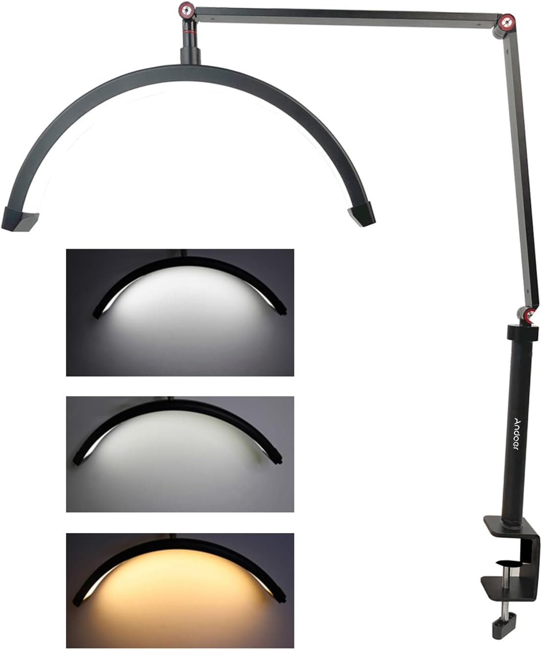 Andoer HD-M3X Luce Video LED Mezzaluna 3000K-6000K - immagine 1