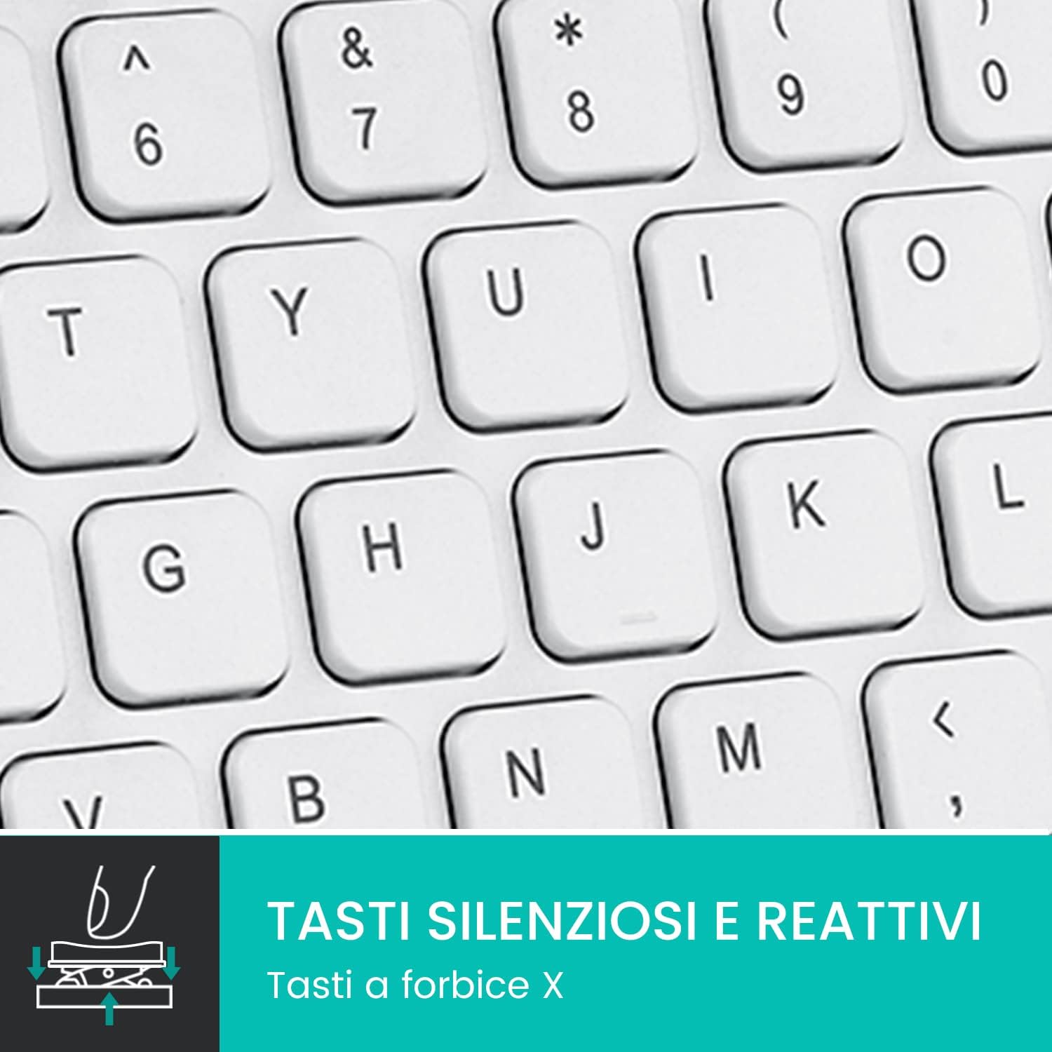 Perixx PERIBOARD-213W - Tastiera Cablata USB, Bianca - immagine 4