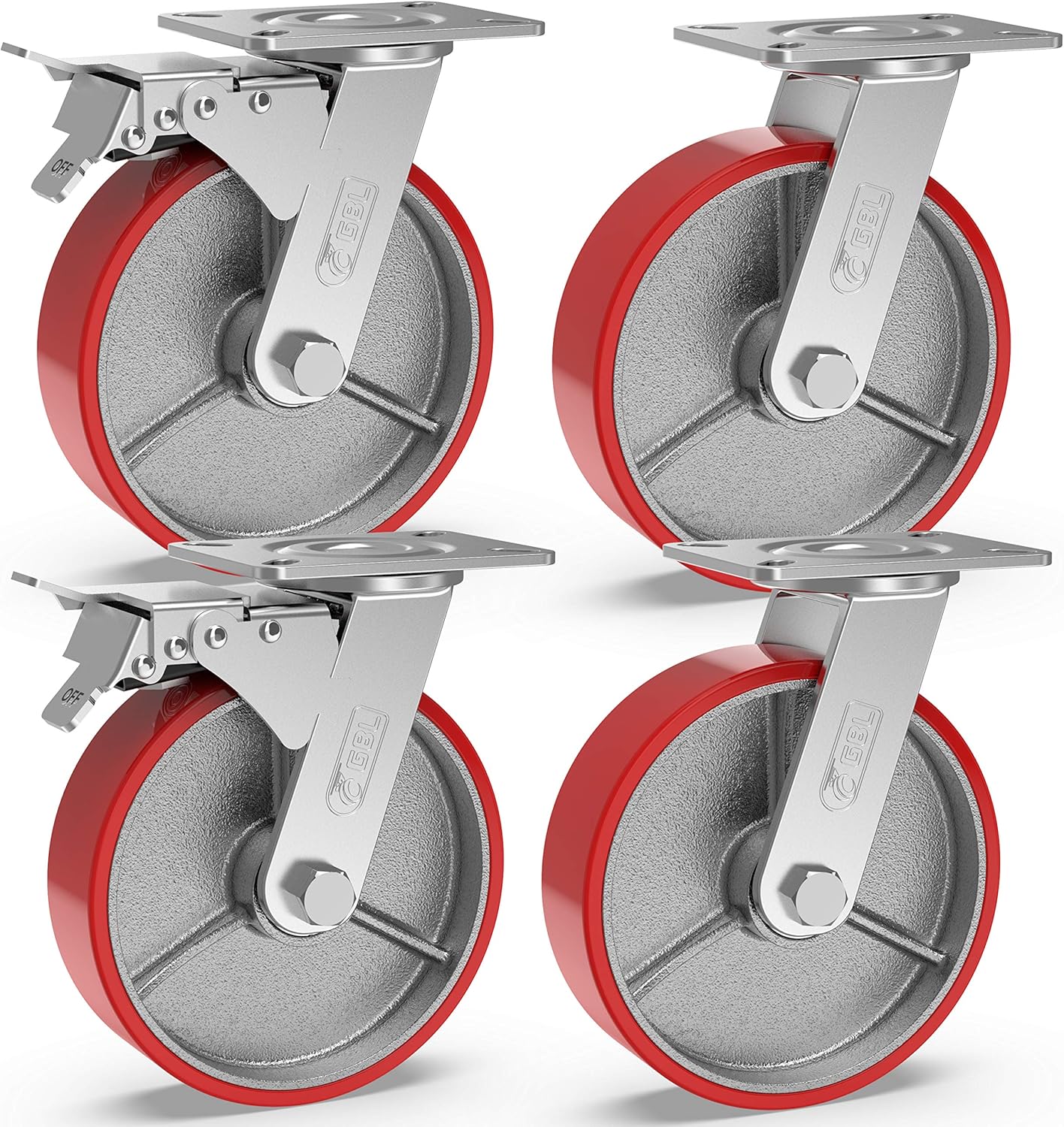 Gbl Ruote per Mobili con Freno 150mm - 4 Pezzi