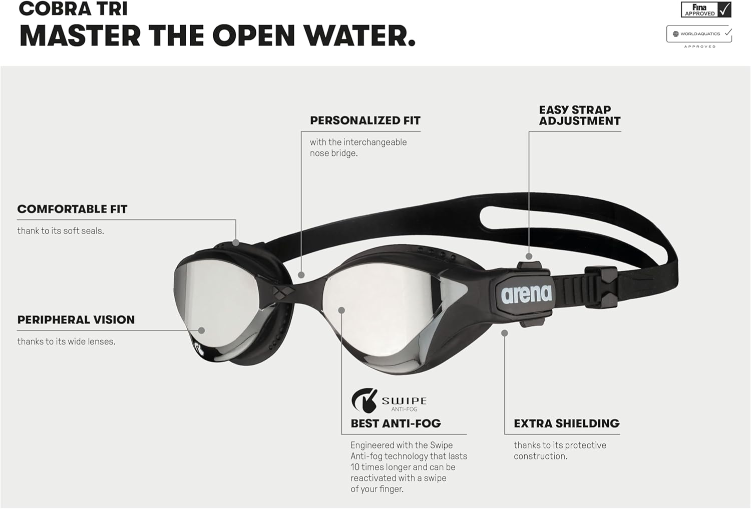 Arena Cobra Tri Swipe Mirror - Occhialini Triathlon - immagine 2