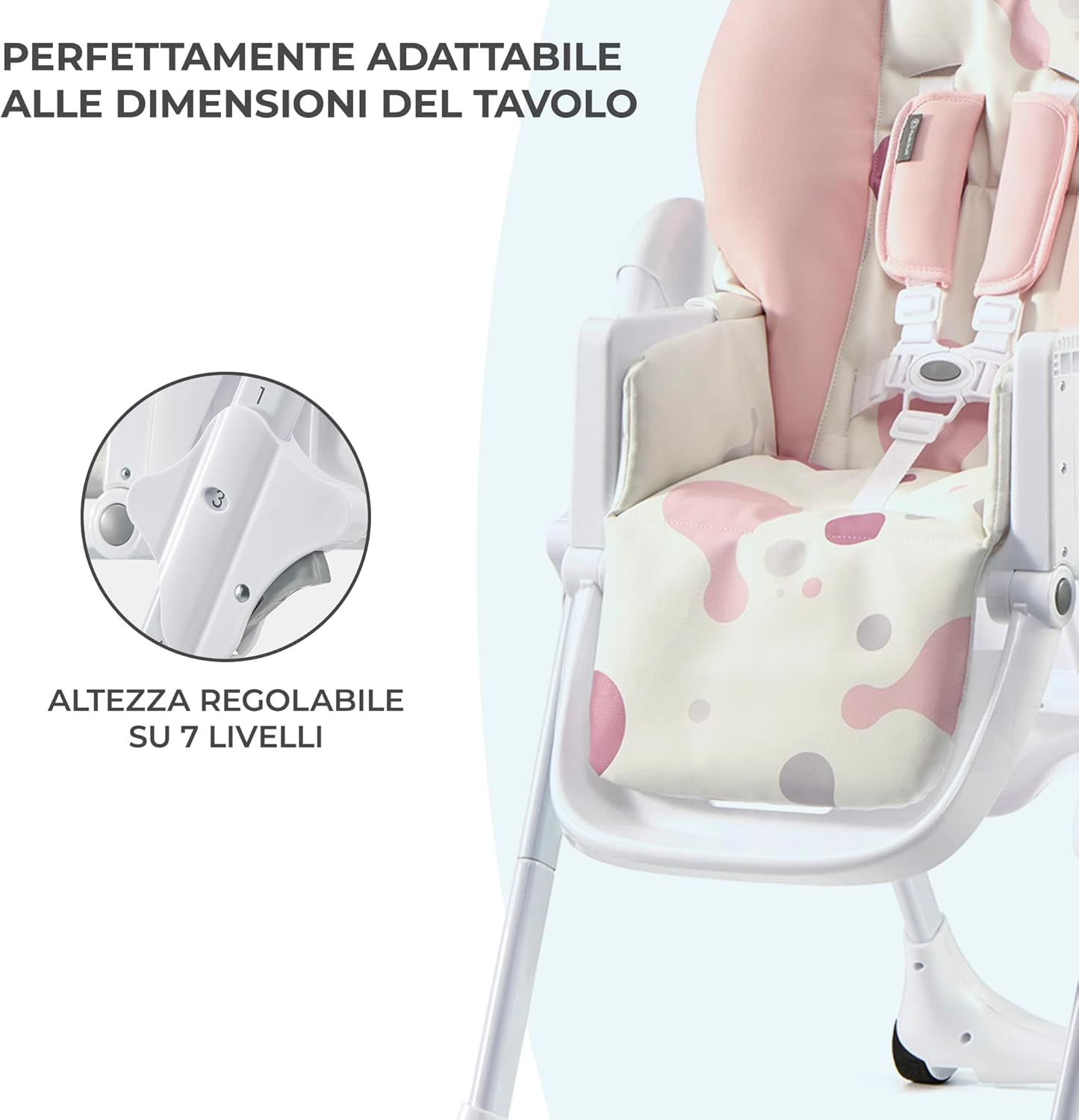 Kinderkraft Seggiolone Pappa YUMMY, Rosa - immagine 5