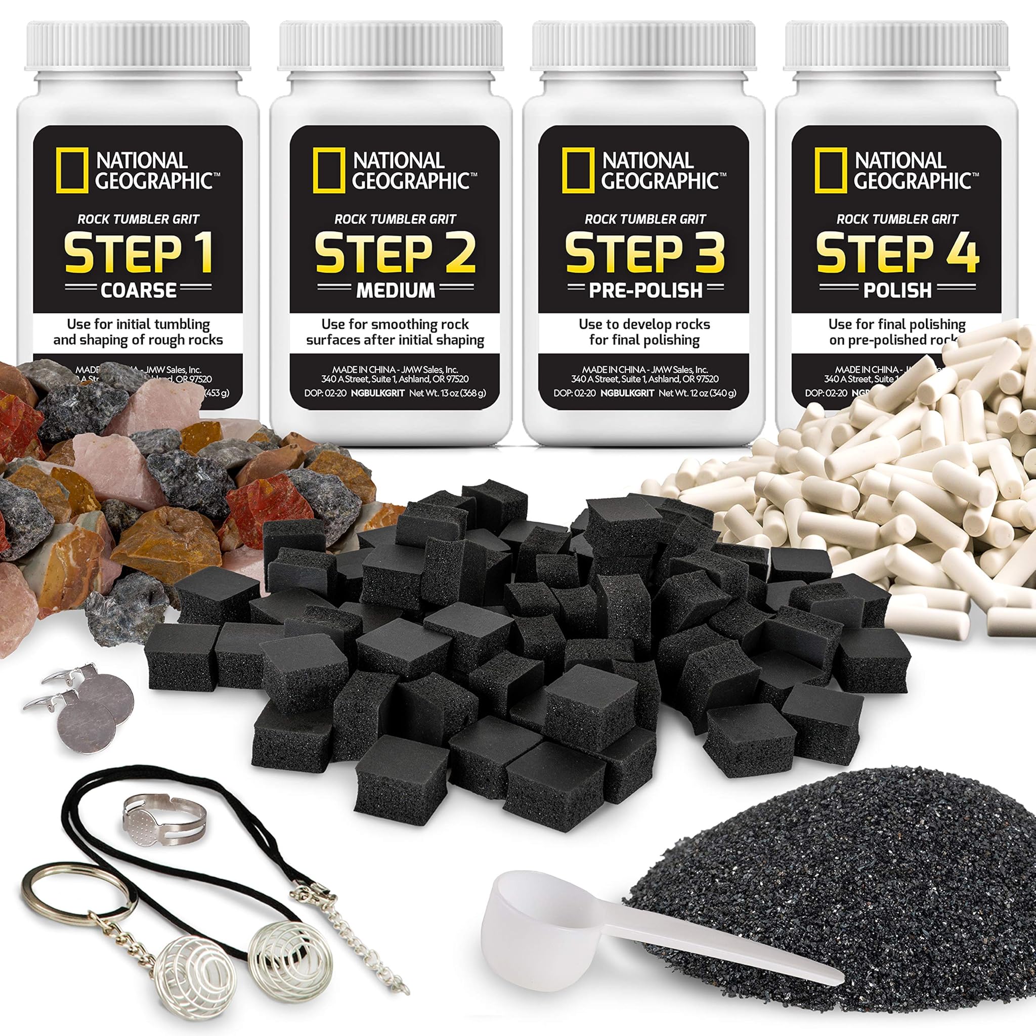 NATIONAL GEOGRAPHIC Rock Tumbler Refill Kit 3 libbre