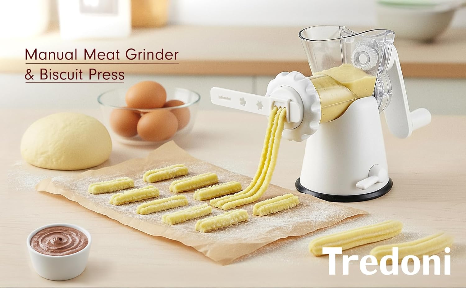 Tredoni Tritacarne Manuale e Tritaverdure, Bianco - immagine 2