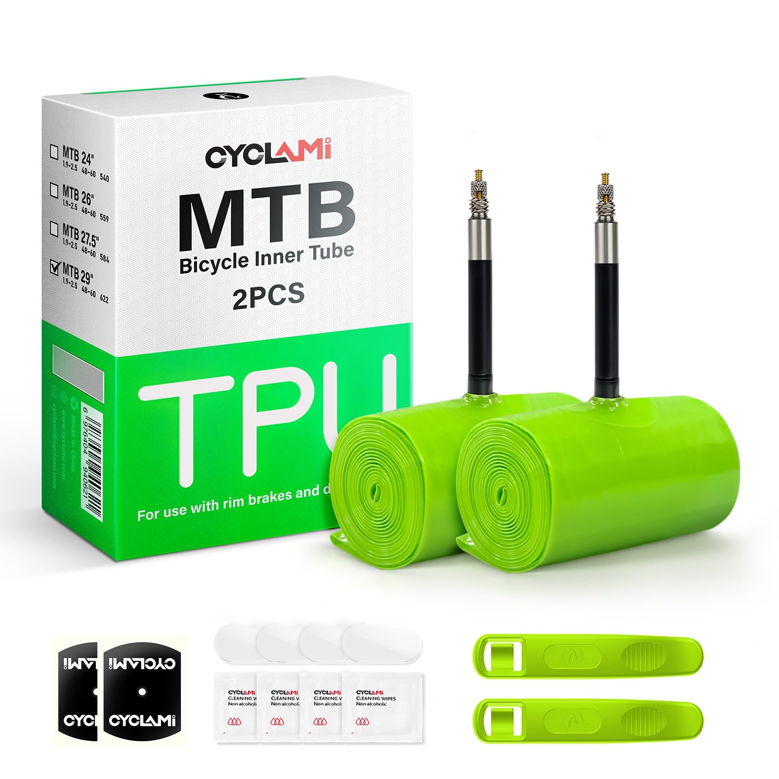 Ultraleggero 63g 2PCS TPU Camera d aria MTB per 26 "/27.5"/29" X 1.9-2.5-622, Camera d'aria per bici Montagna Bicicletta,Valvola Presta:45 mm