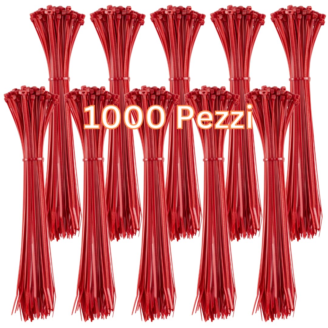 Gocableties - Fascette Plastica Rossa 300x4,8mm - 1000pz