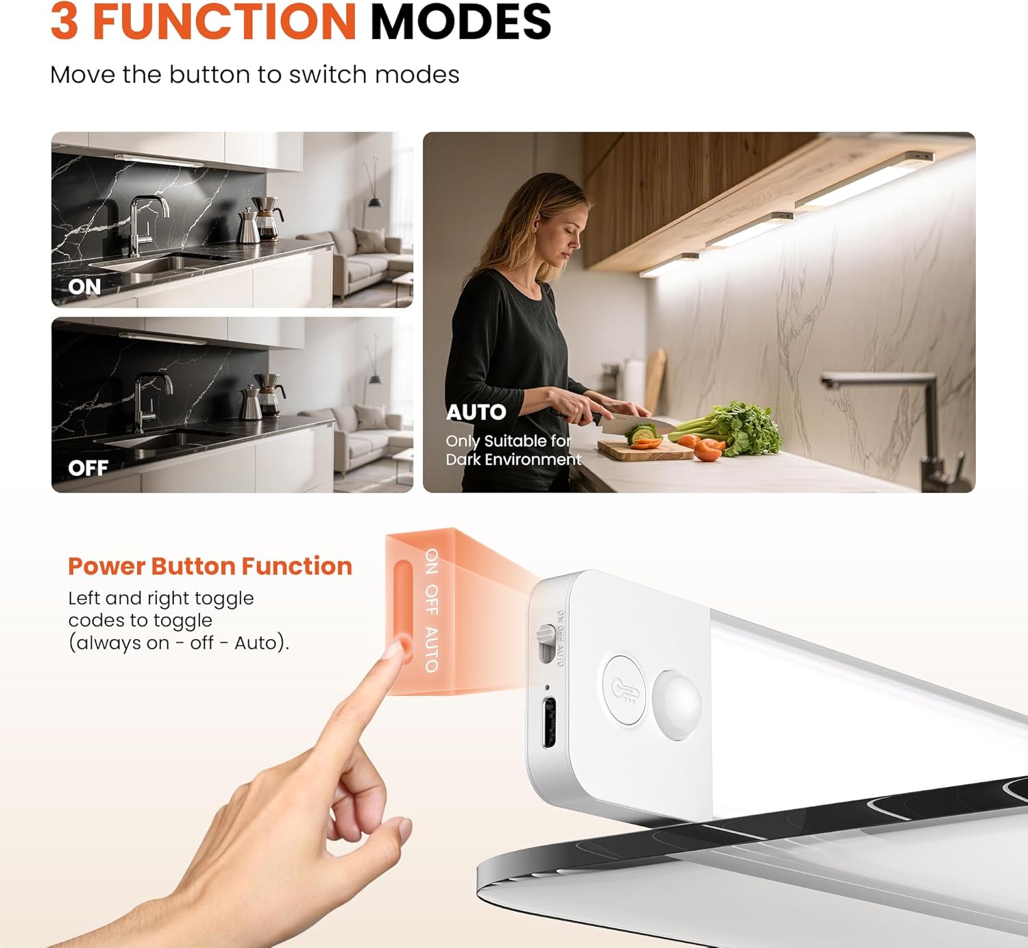 Lroltef Luce LED Sottopensile Cucina 40CM 2200mAh - immagine 2