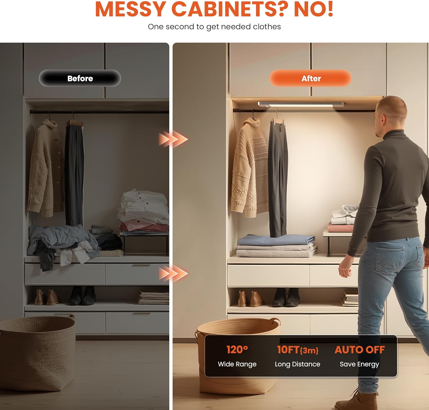 Lroltef Luce LED Sottopensile Cucina 40CM 2200mAh - immagine 4