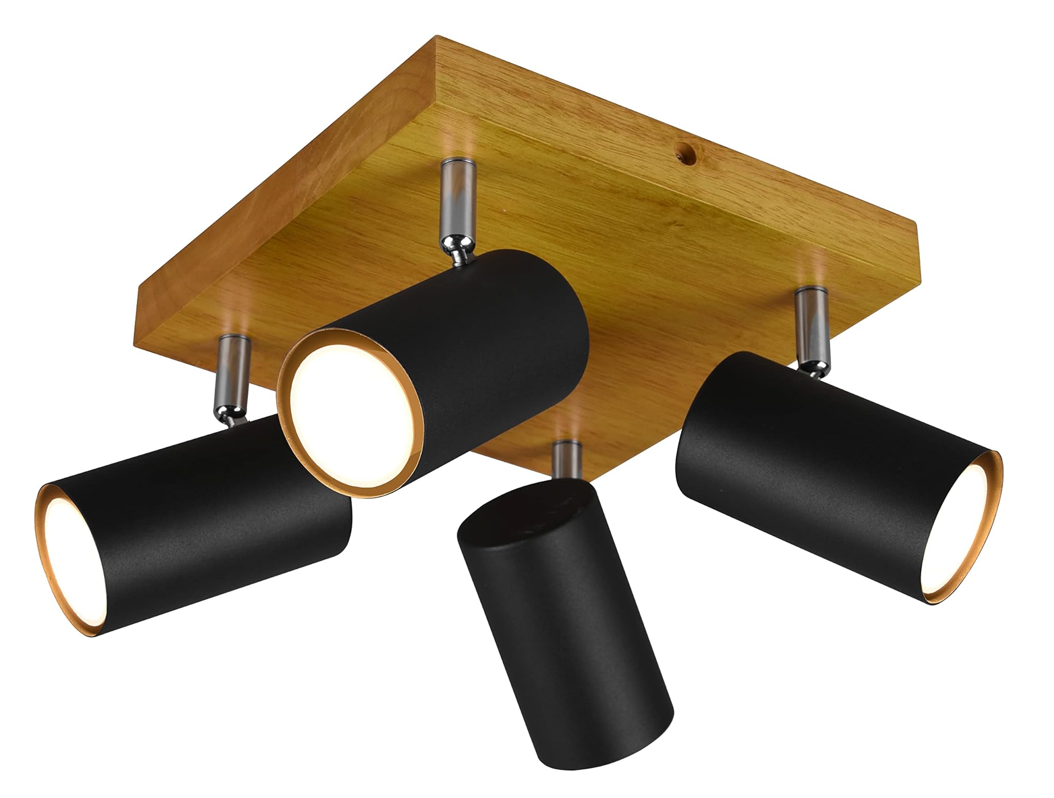 Trio Leuchten 812400432 Lampada da Soffitto in Metallo, Gu10, Nero