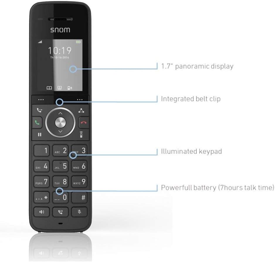 Snom M15 P-DECT Telefono Cordless, Nero - immagine 4