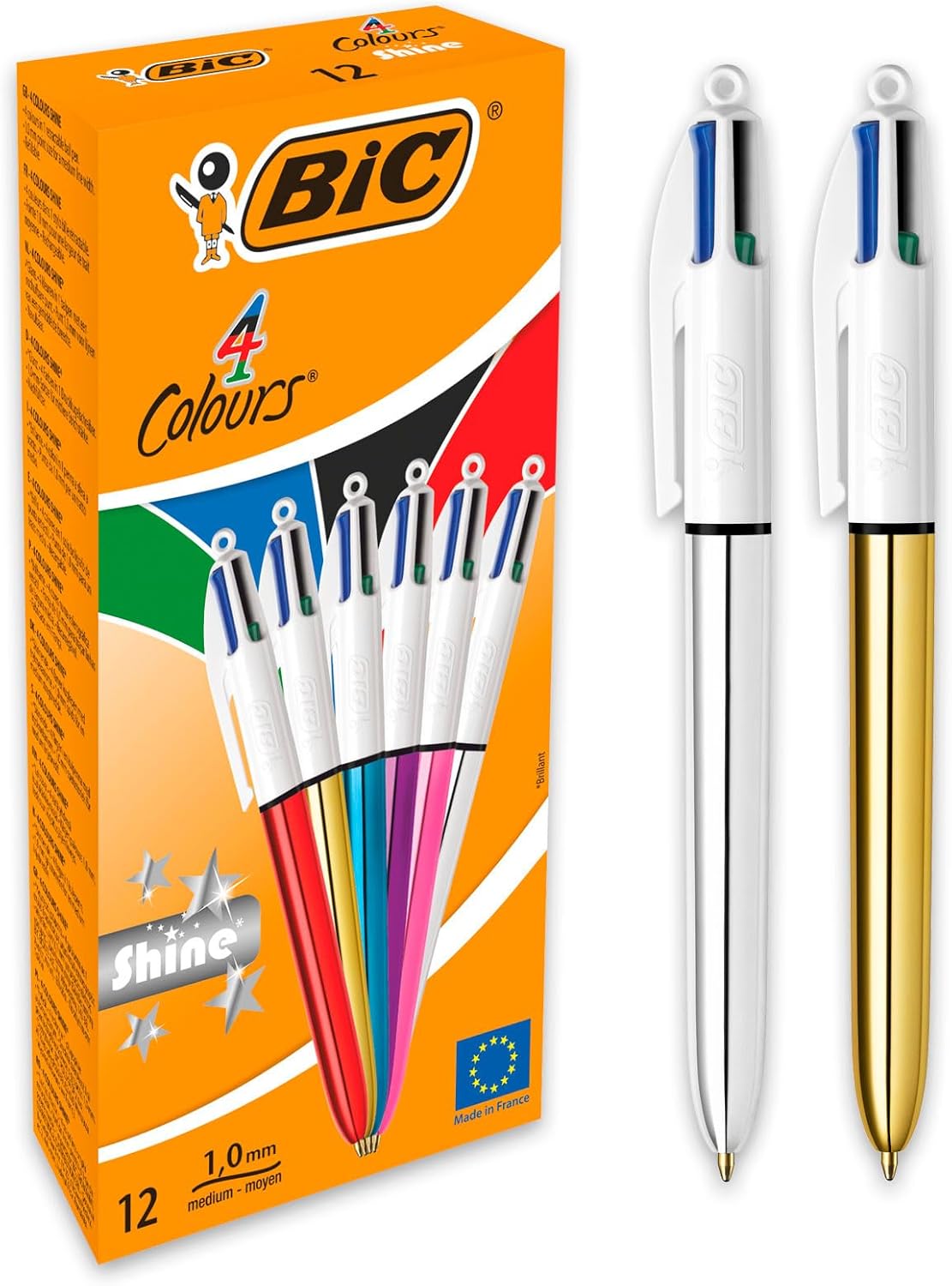 Bic 4 Colori Shine - Set 12 Penne Multicolore - immagine 1