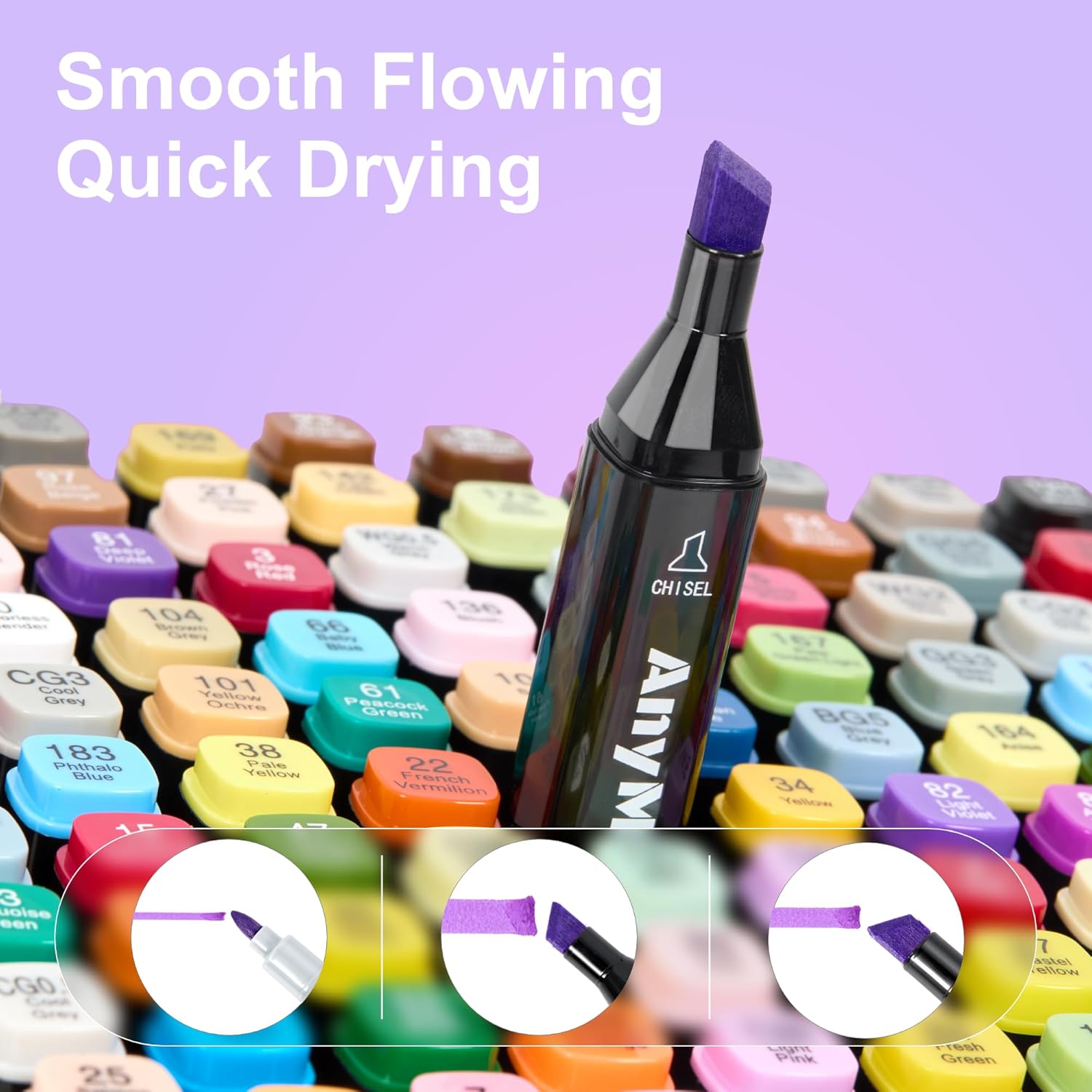 Anymark Set 80 Pennarelli ad Alcool Doppia Punta - immagine 3