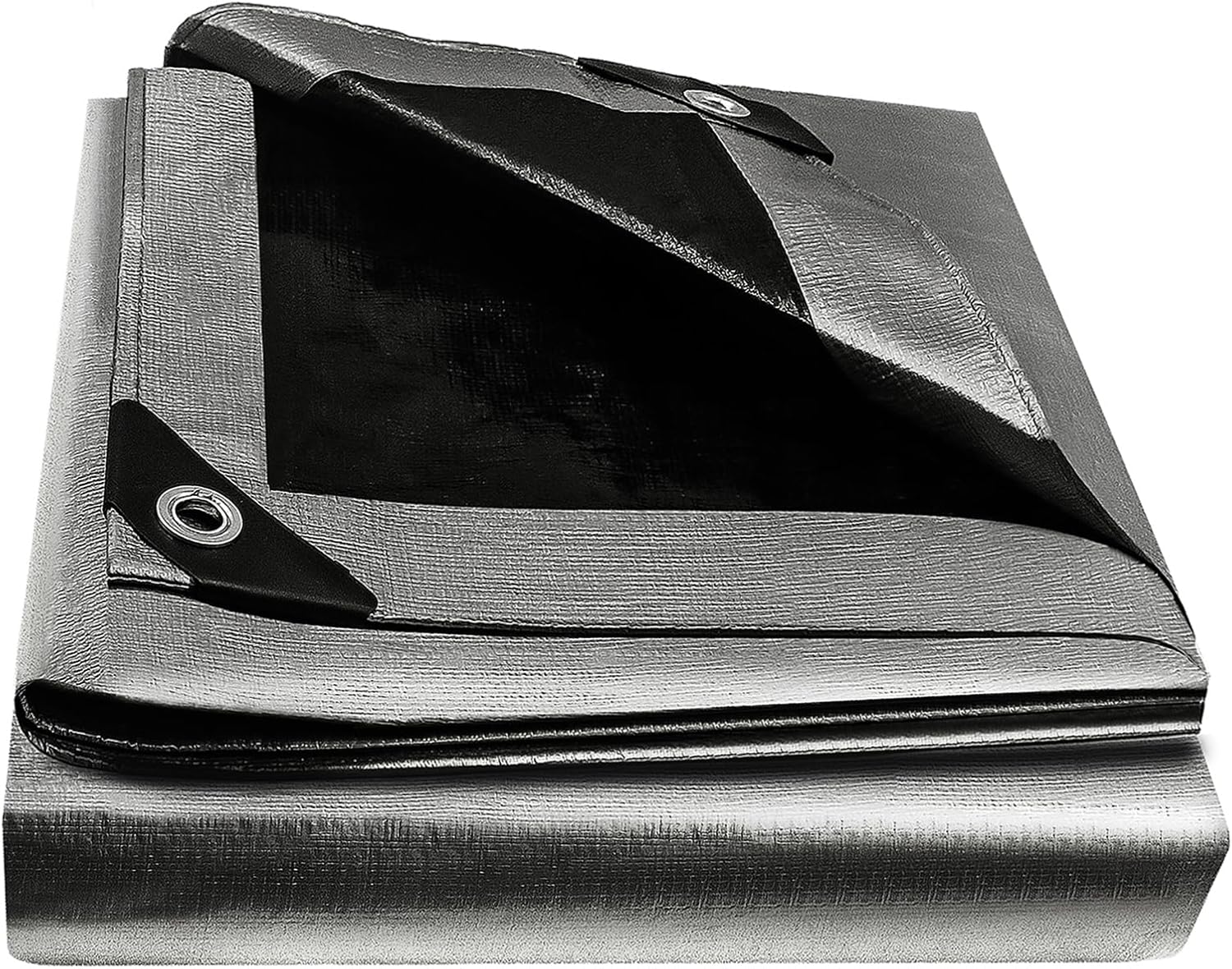 Telone di Copertura 4x6m, 180 g/㎡, Grigio/Nero - immagine 1