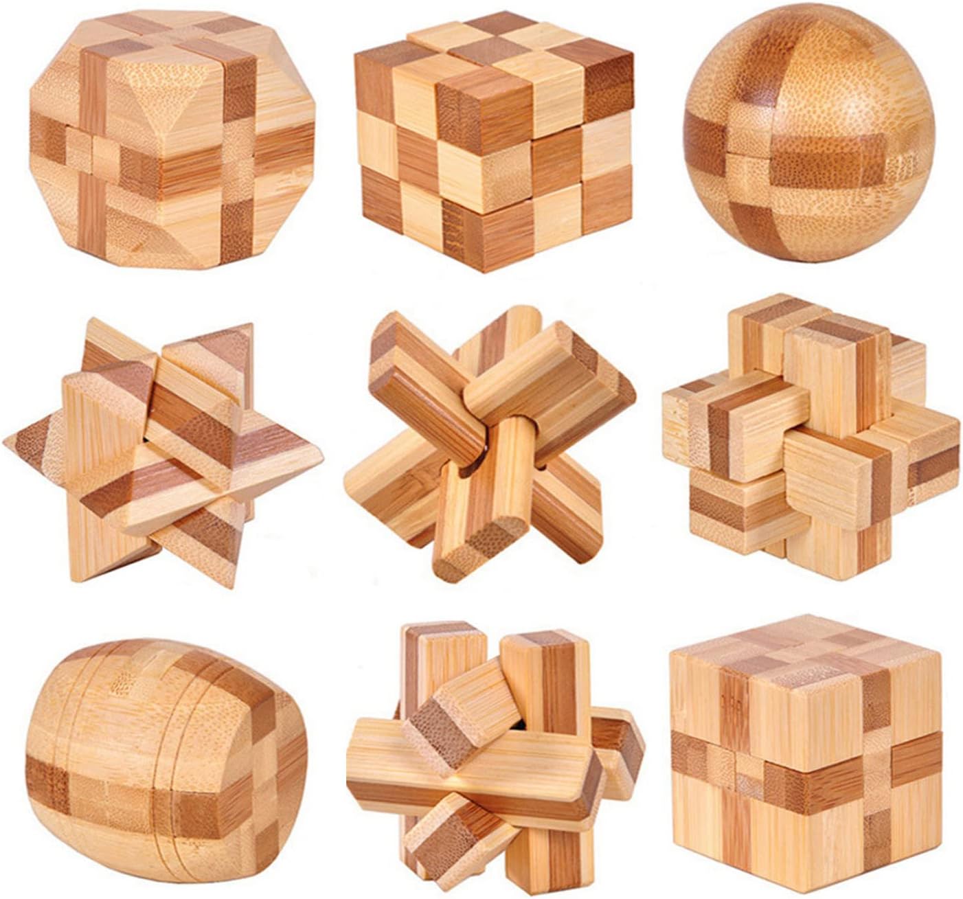 Holzsammlung Set 9 Rompicapo Legno 3D Puzzle 4.5cm - immagine 1