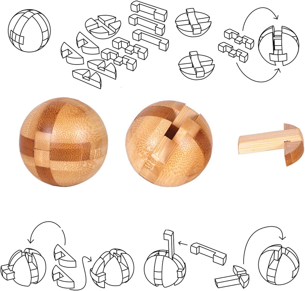 Holzsammlung Set 9 Rompicapo Legno 3D Puzzle 4.5cm - immagine 3