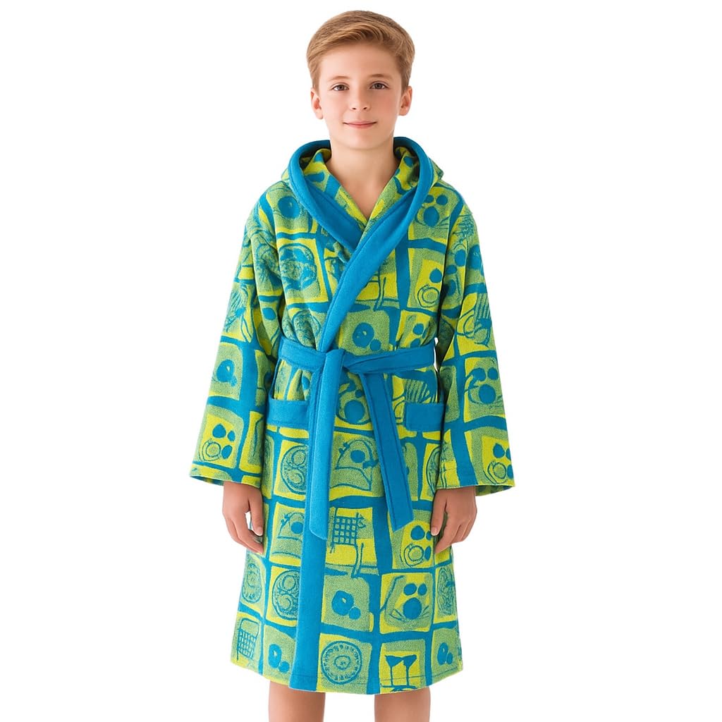 Top Towel Accappatoio Bambino e Ragazzo Egeo Coral in Cotone 100% | Spugna Morbida e Assorbente Certificata OEKO-TEX | Ideale per Doccia, Bagno o Piscina – Albornoz Juvenile 14 Anni