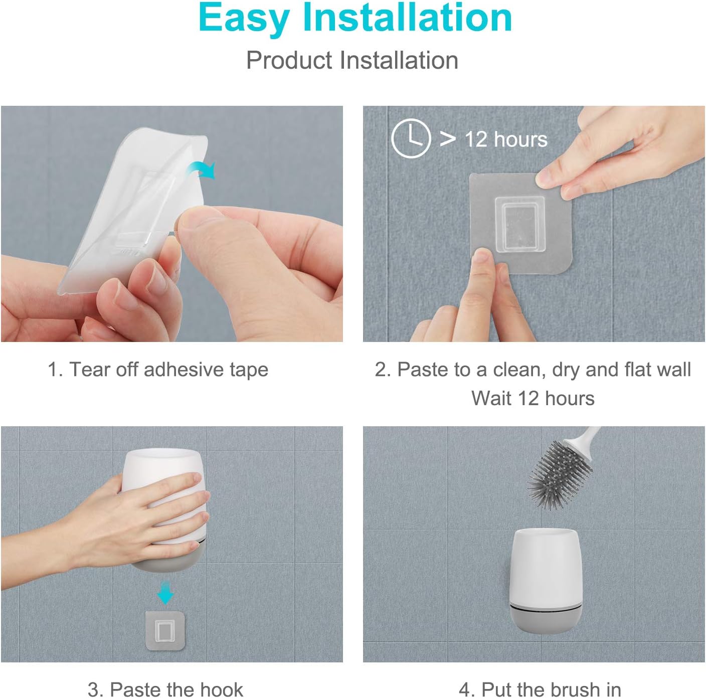 Eweima Scopino WC Silicone con Supporto Asciugatura Rapida - immagine 5