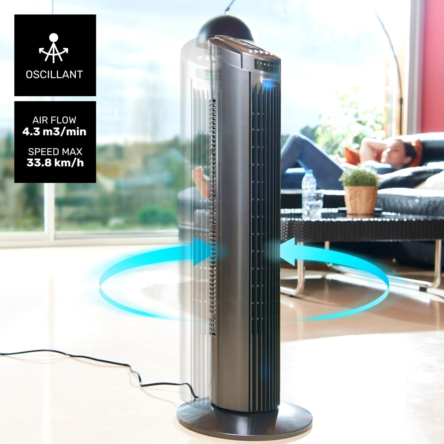 Taurus Babel RC Ventilatore a Torre 45W, Grigio - immagine 3