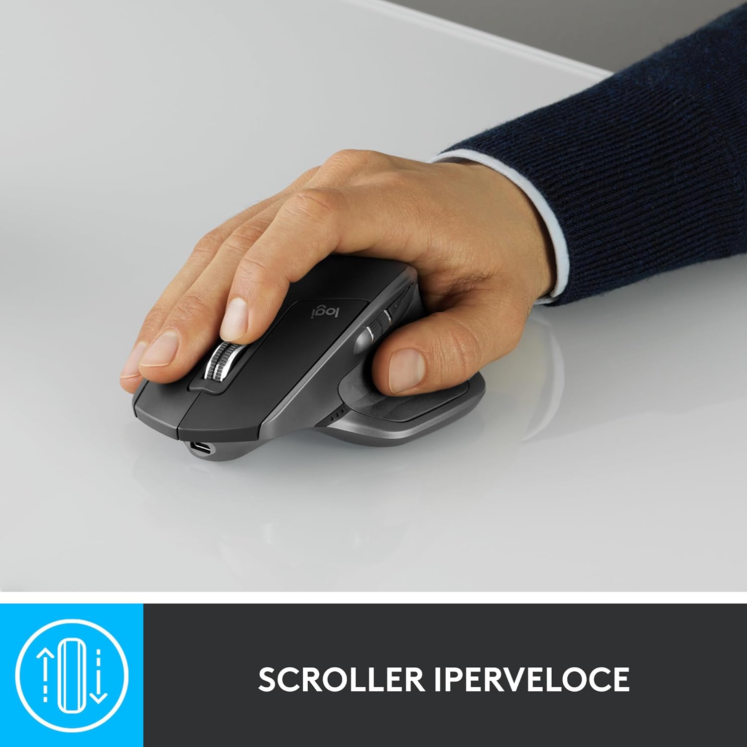 Logitech MX Master 2S - Mouse Wireless Bluetooth, Grafite - immagine 4