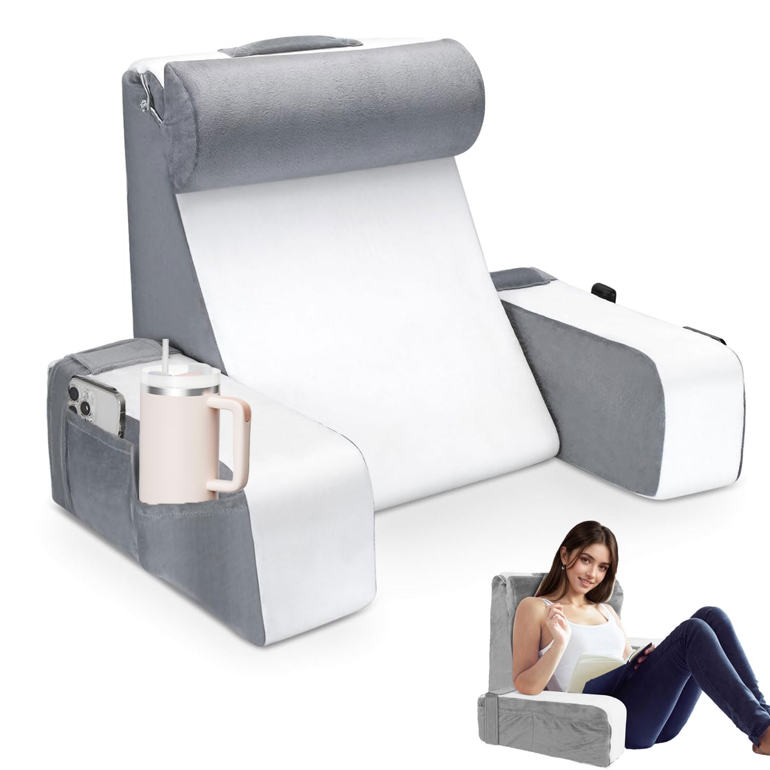 Cuscino da Lettura per Letto e Divano con Poggiatesta