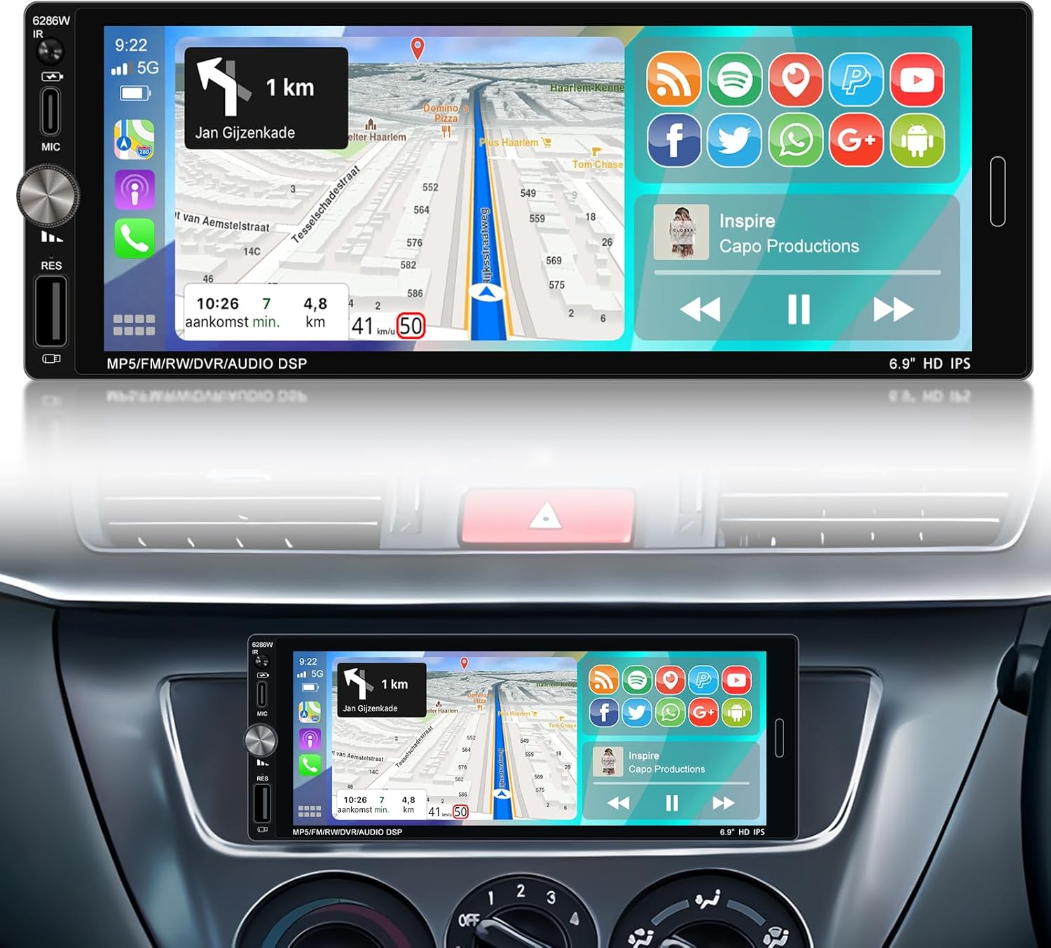 Nhopeew Autoradio 1 Din con Carplay e Android Auto - immagine 1