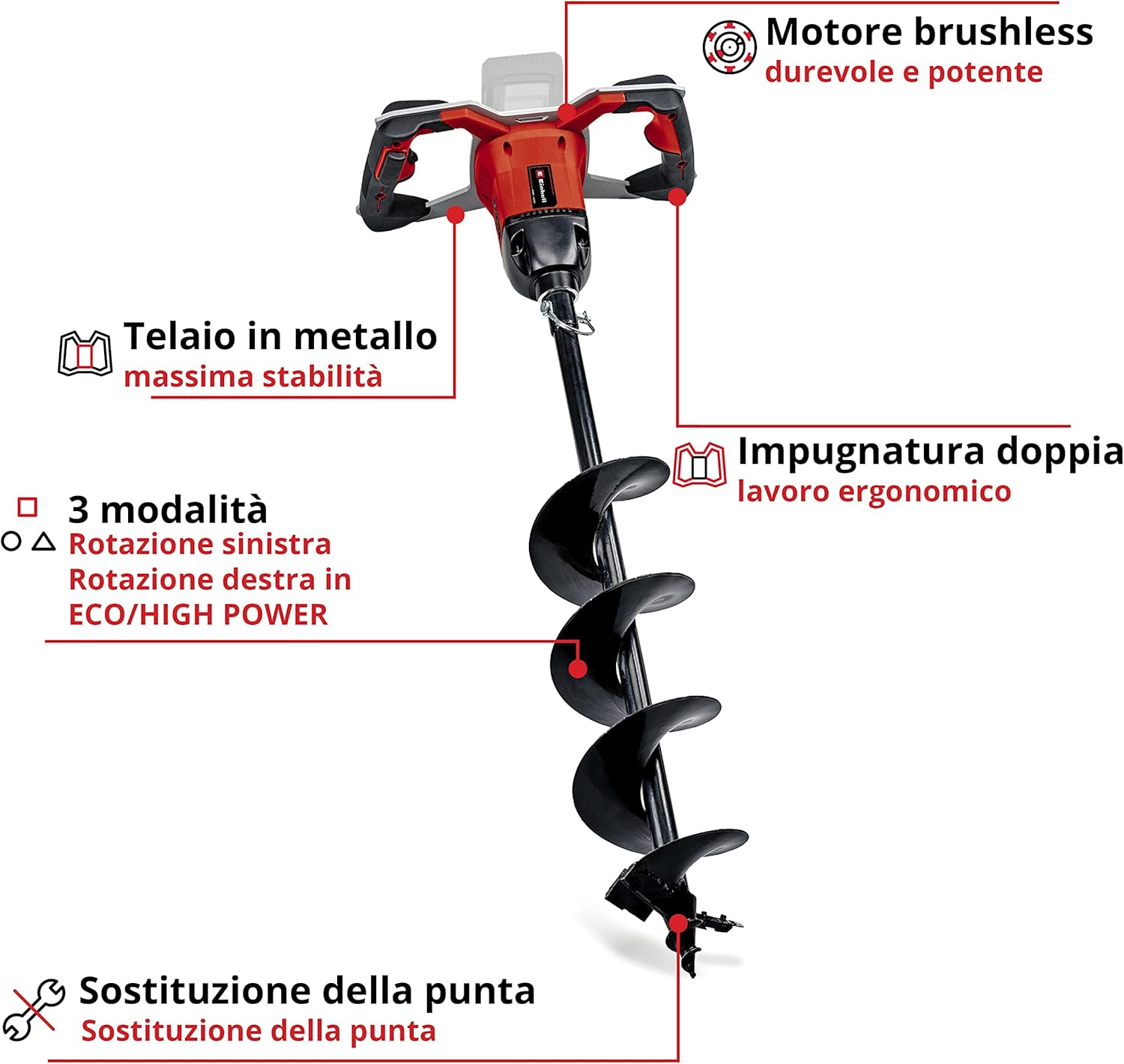 Einhell GP-EA 18/150 Li BL - Trivella a Batteria Power X-Change - immagine 3