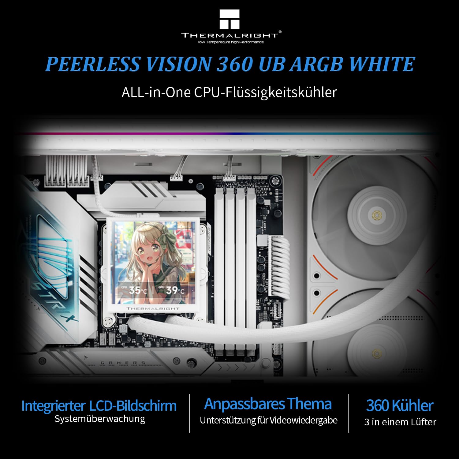 Thermalright Peerless Vision 360 UB ARGB White CPU AIO - immagine 4