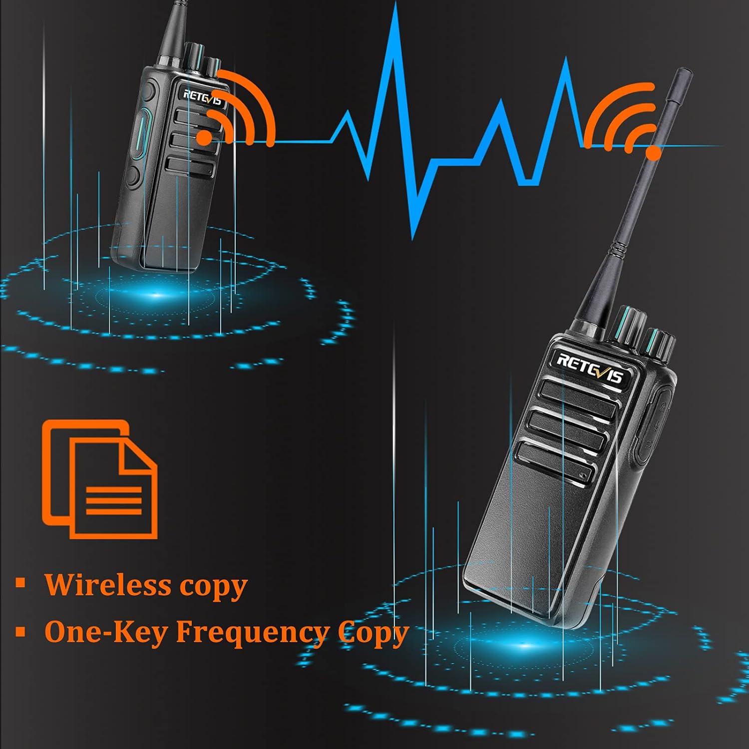 Retevis RB629 Walkie Talkie PMR446 (10 Pezzi, Nero) - immagine 3
