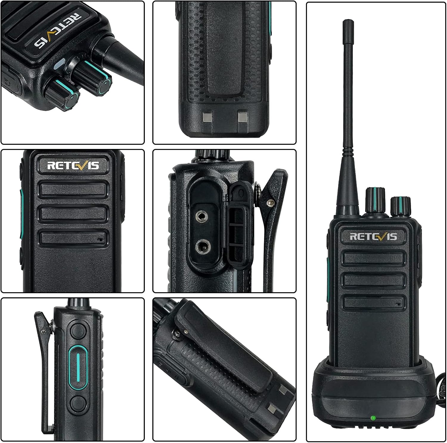 Retevis RB629 Walkie Talkie PMR446 (10 Pezzi, Nero) - immagine 8