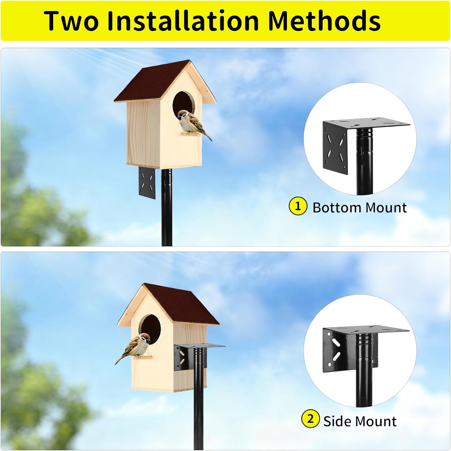 Supporto Regolabile per Casetta Uccelli 220cm, Nero - immagine 4