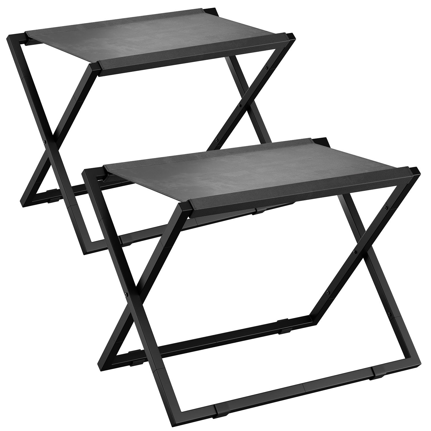 Ibuyke Luggage Rack - Stand Pieghevole per Valigie, Nero
