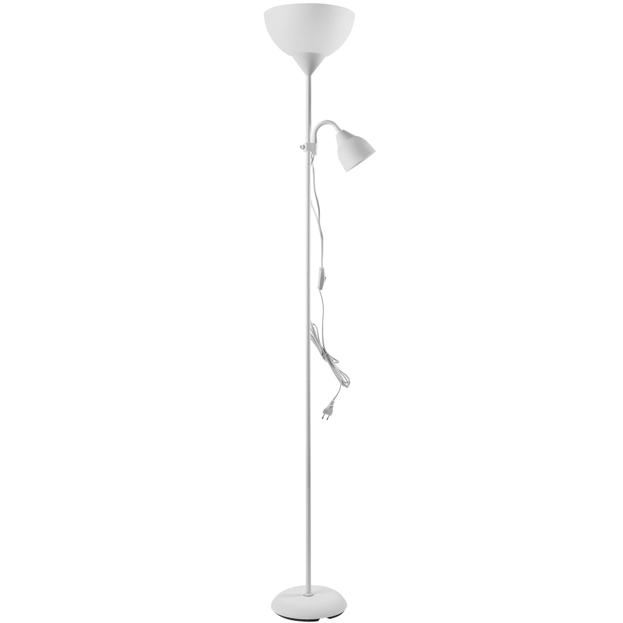 Virone URLAR Piantana Lampada da Terra 175 cm E27 max.25W + E14 max.40W (Bianco)