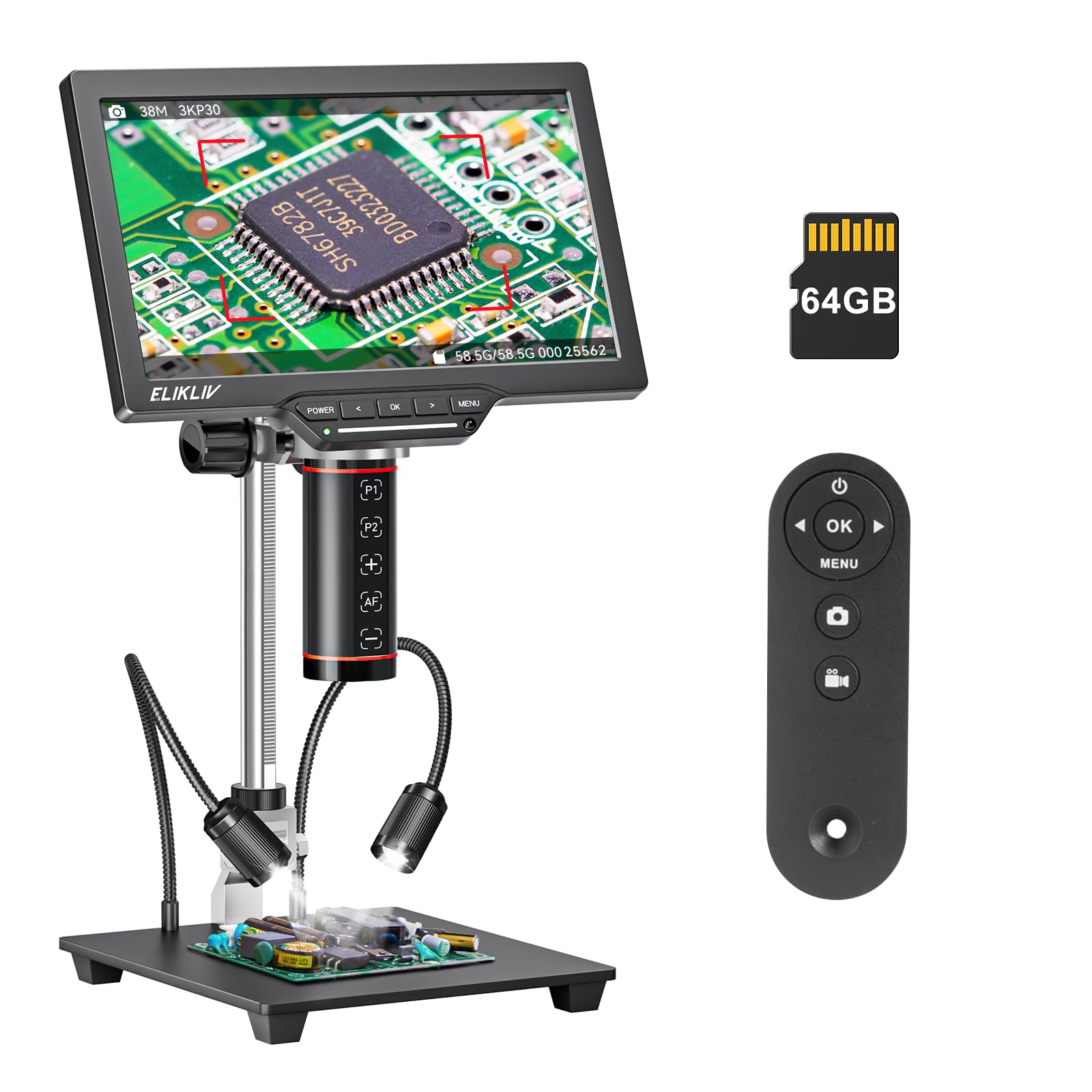 Elikliv EM3K-AF Max Microscopio Digitale 3K Autofocus HDMI