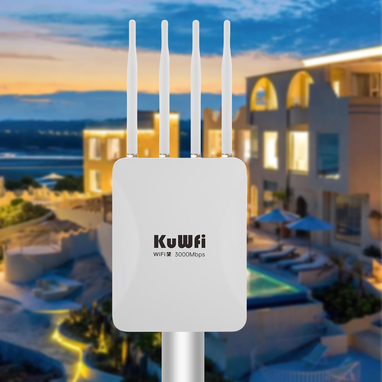 Kuwfi Outdoor WiFi 6 Repeater AX3000 Mbps