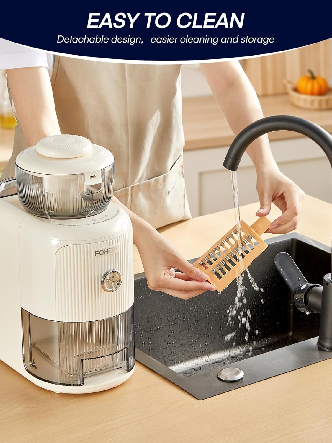 Fohere Grattugia Elettrica Multifunzionale 50W, Bianco - immagine 8