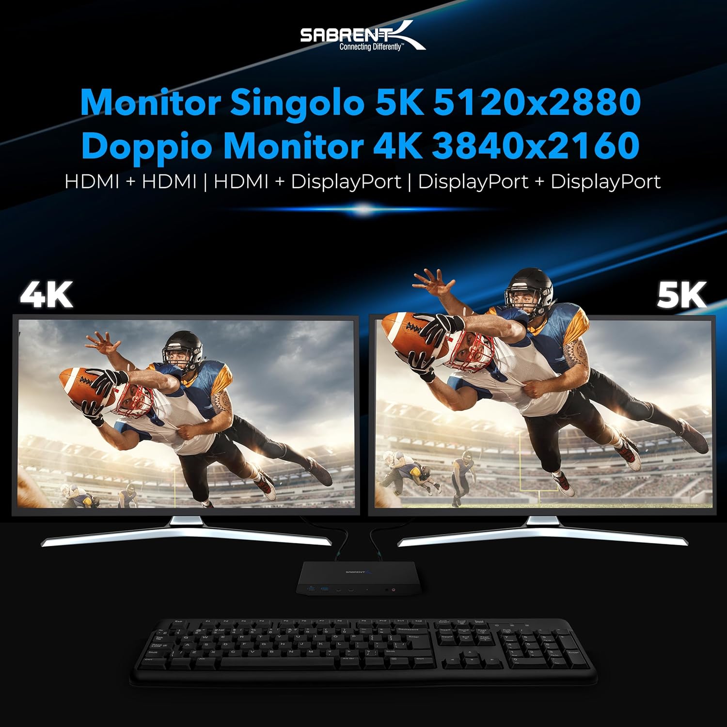 Sabrent Docking Station USB-C per PC e Laptop - immagine 5