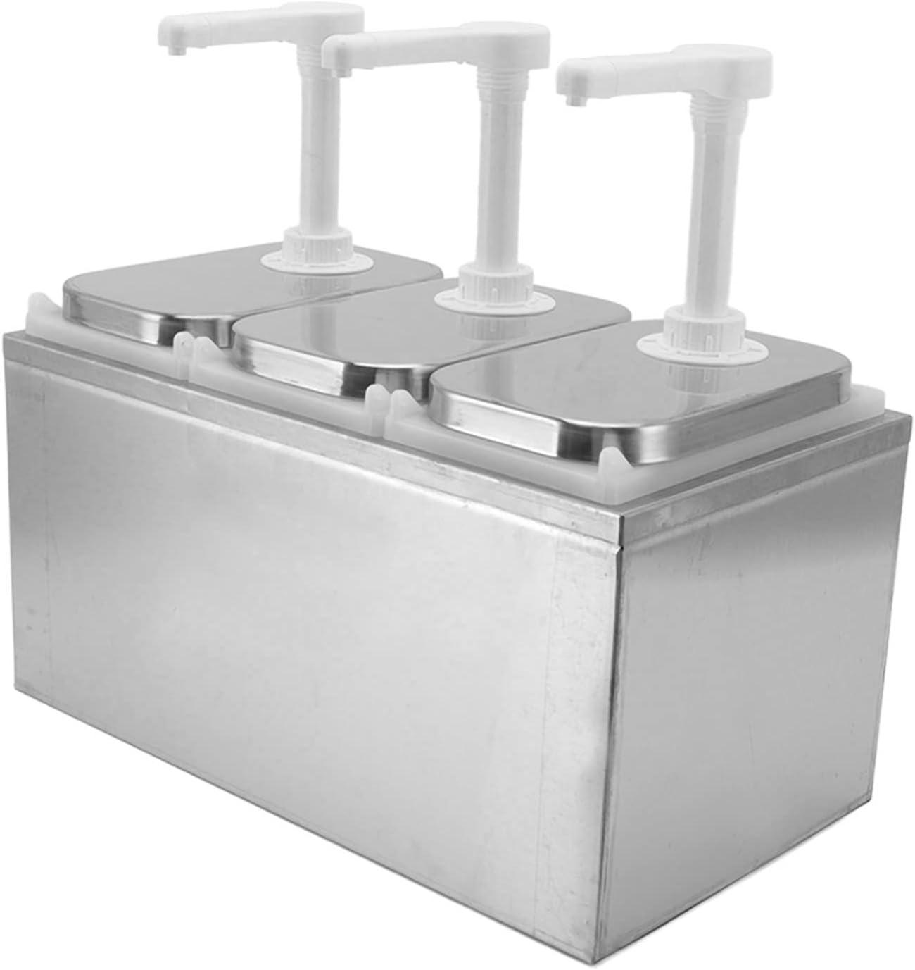 Dosatore Salse Acciaio Inox - Pompa Tripla 2 Litri - immagine 2