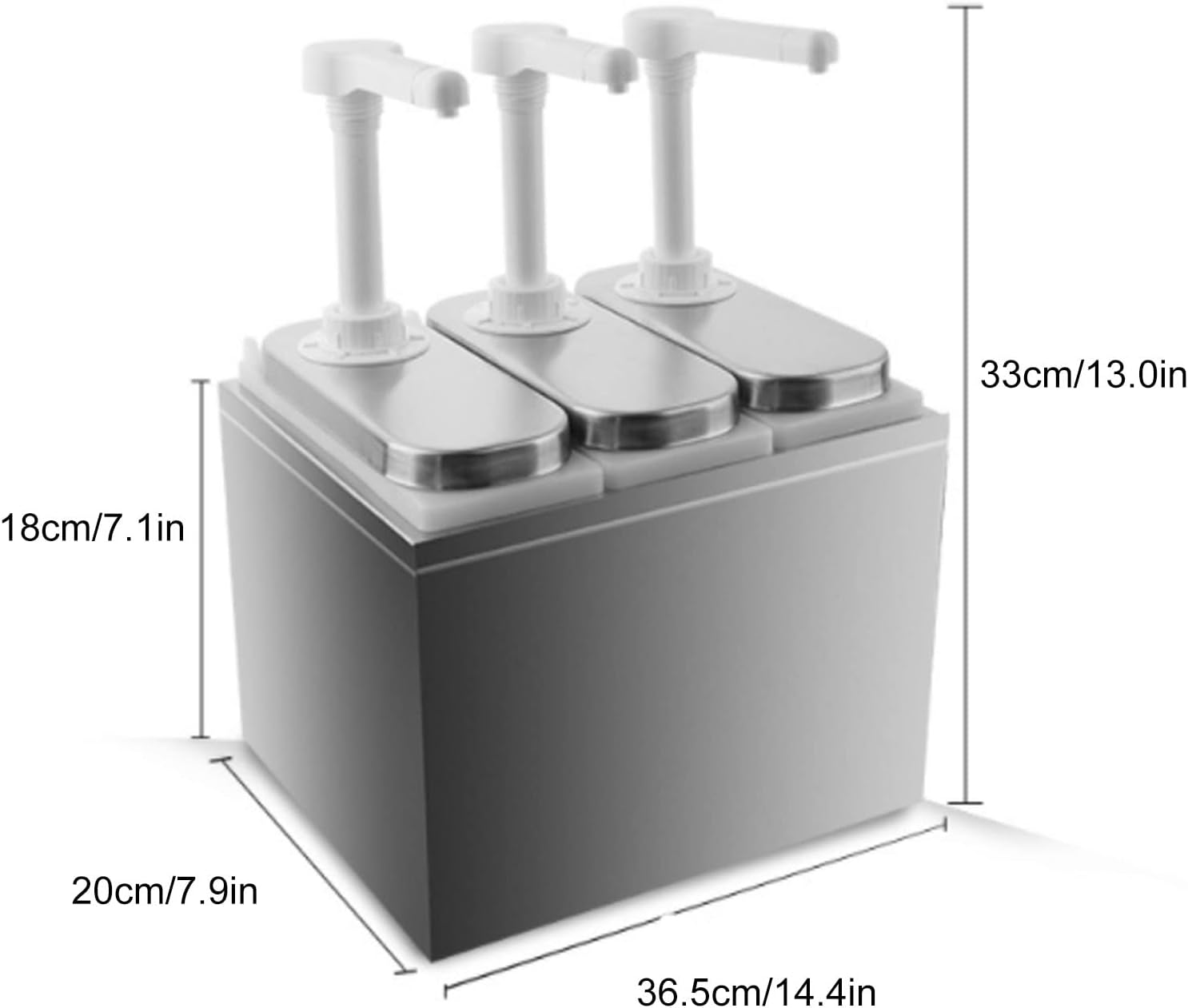 Dosatore Salse Acciaio Inox - Pompa Tripla 2 Litri - immagine 5
