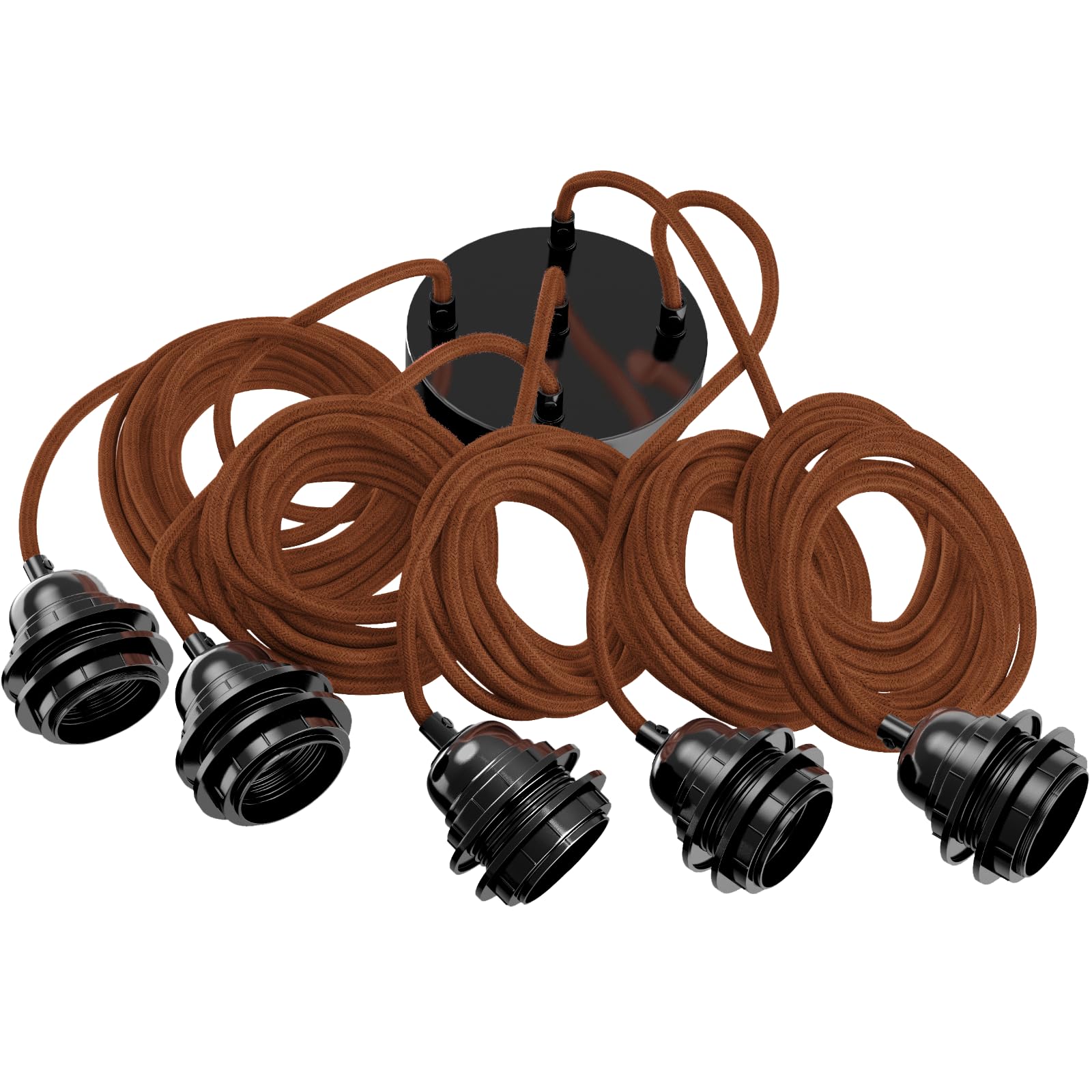 Hoopzi - Lampada a Sospensione 5 Lampadine 3,5 Metri