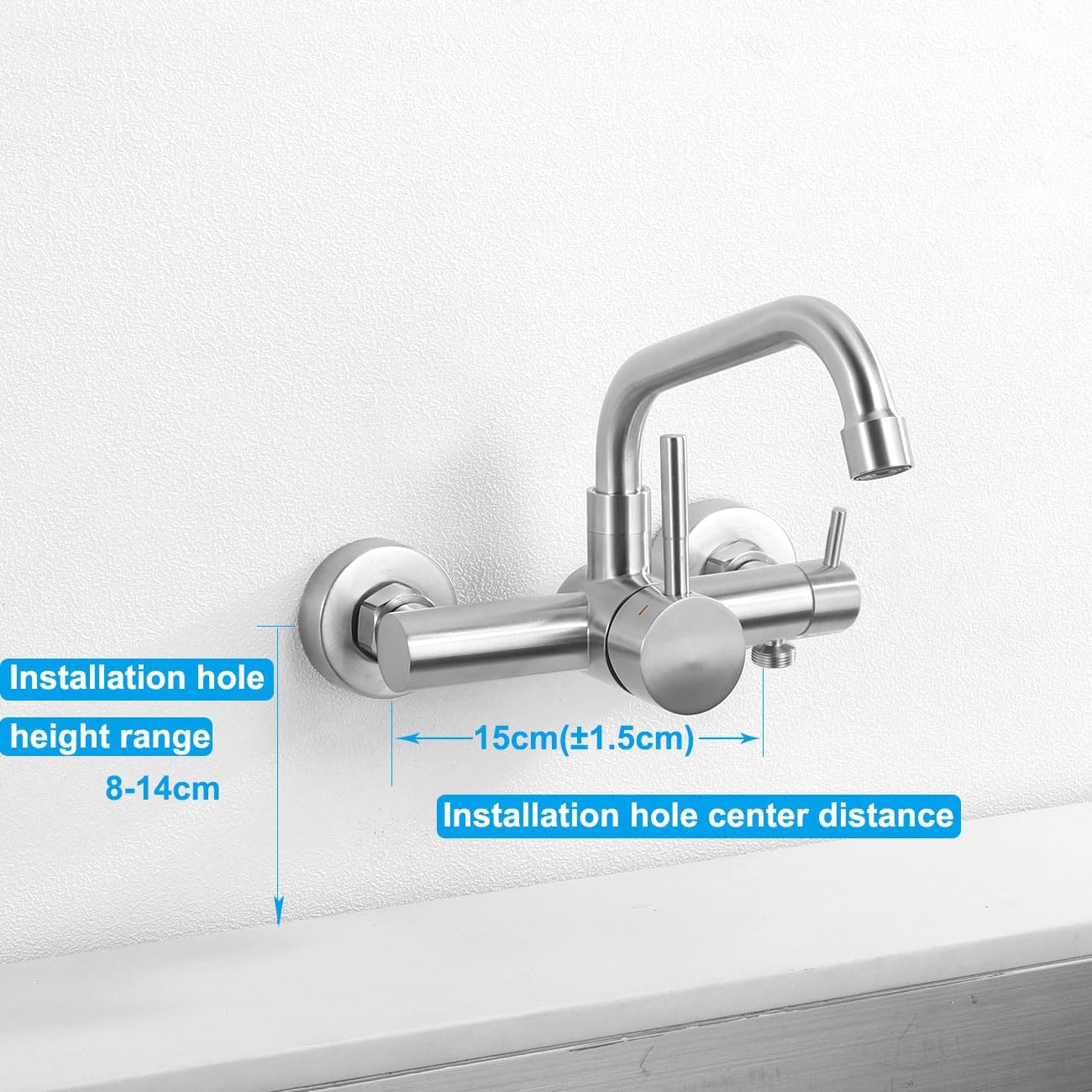 Rubinetto Cucina da Parete Girevole 360° - immagine 4