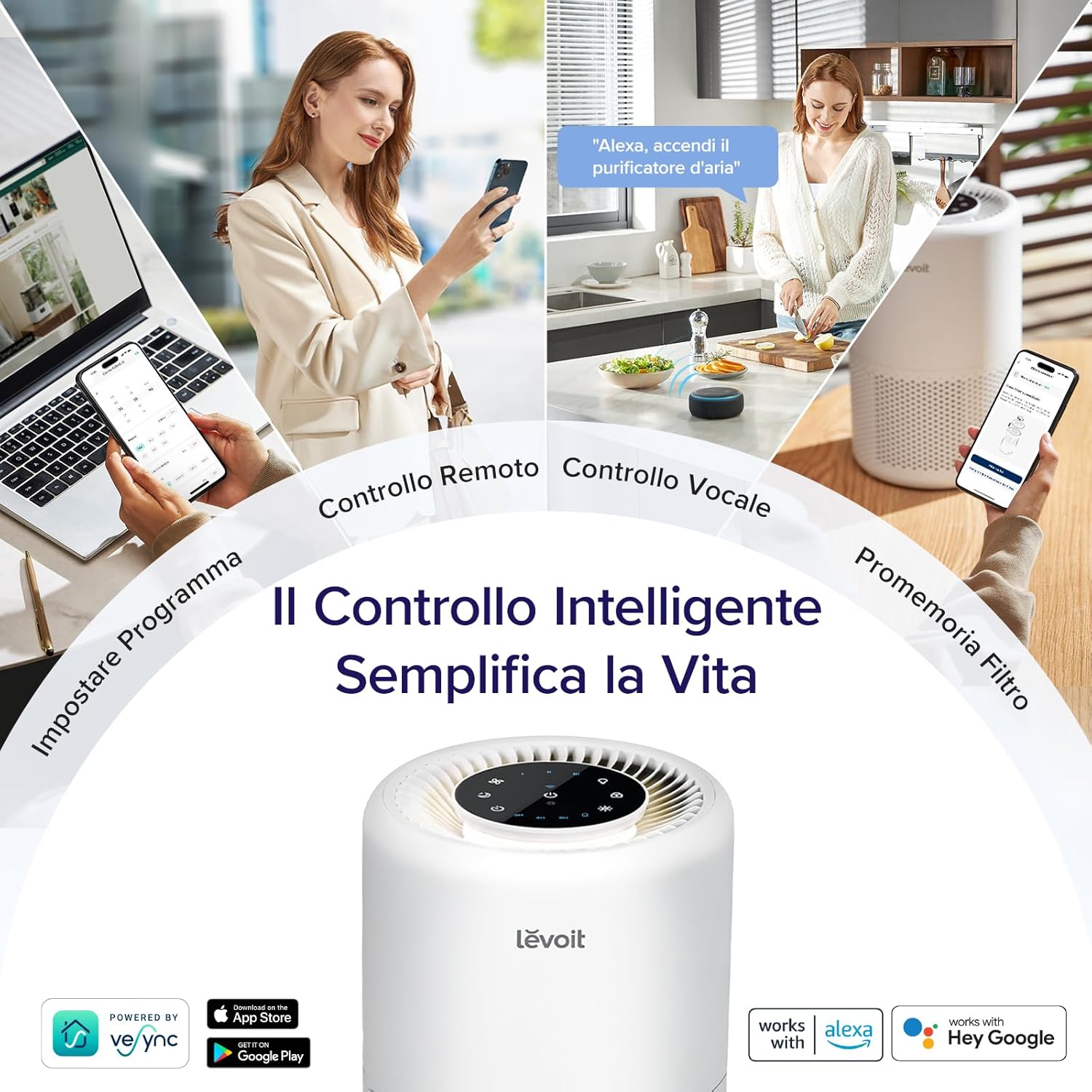 Levoit Purificatore d'Aria Smart con Filtro HEPA - immagine 2