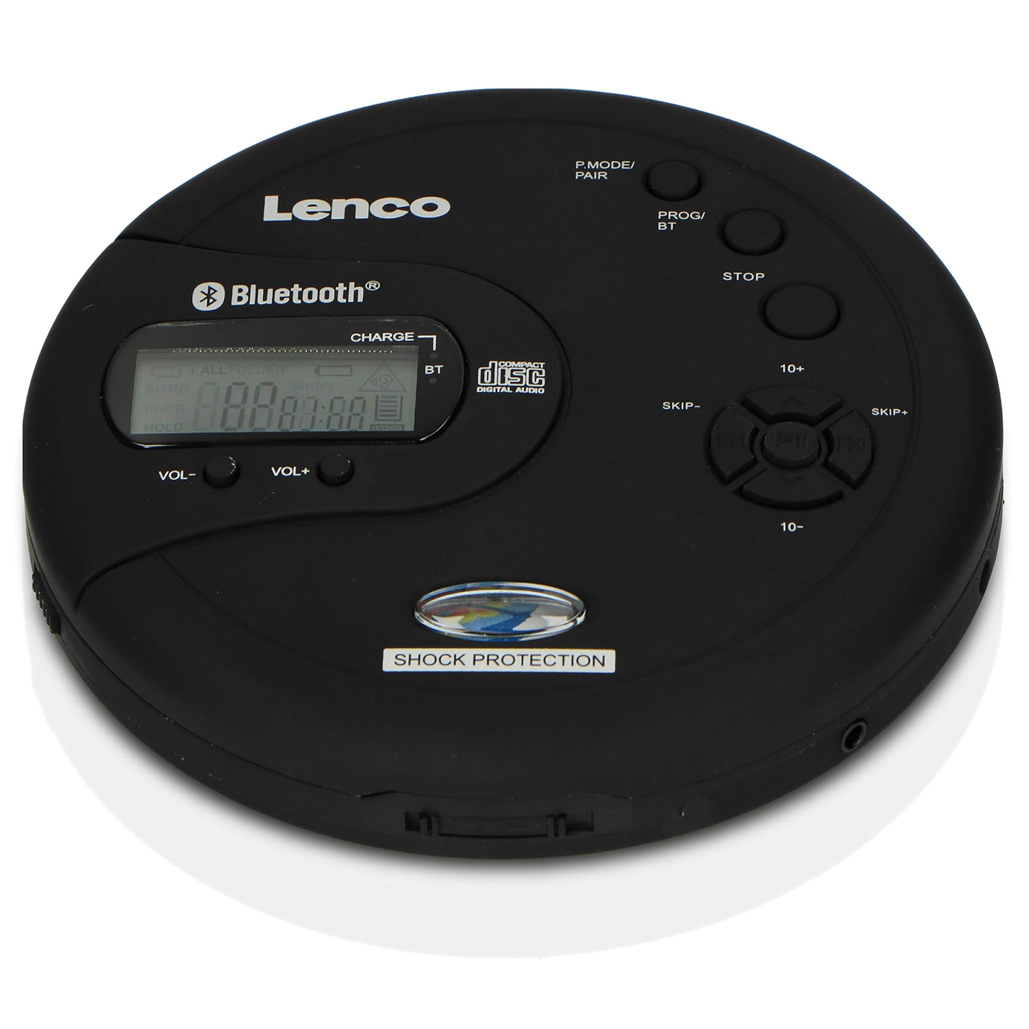 Lenco CD-300 - Lettore CD Portatile Bluetooth, Nero