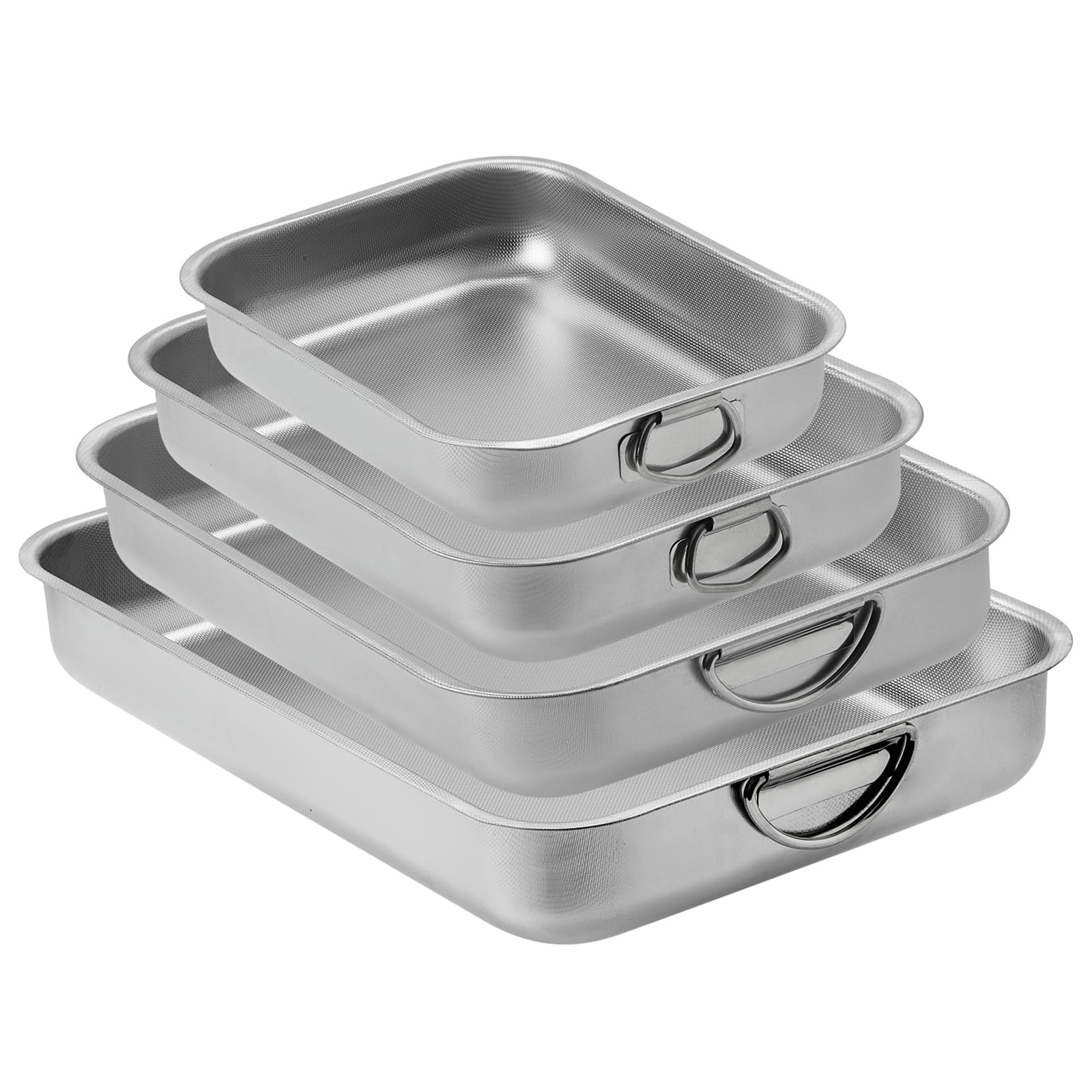 Rossetto Set 4 Teglie da Forno in Acciaio