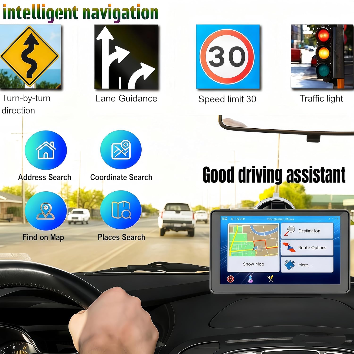 GPS Auto 7 Pollici con Mappa Europa 2025 - immagine 2