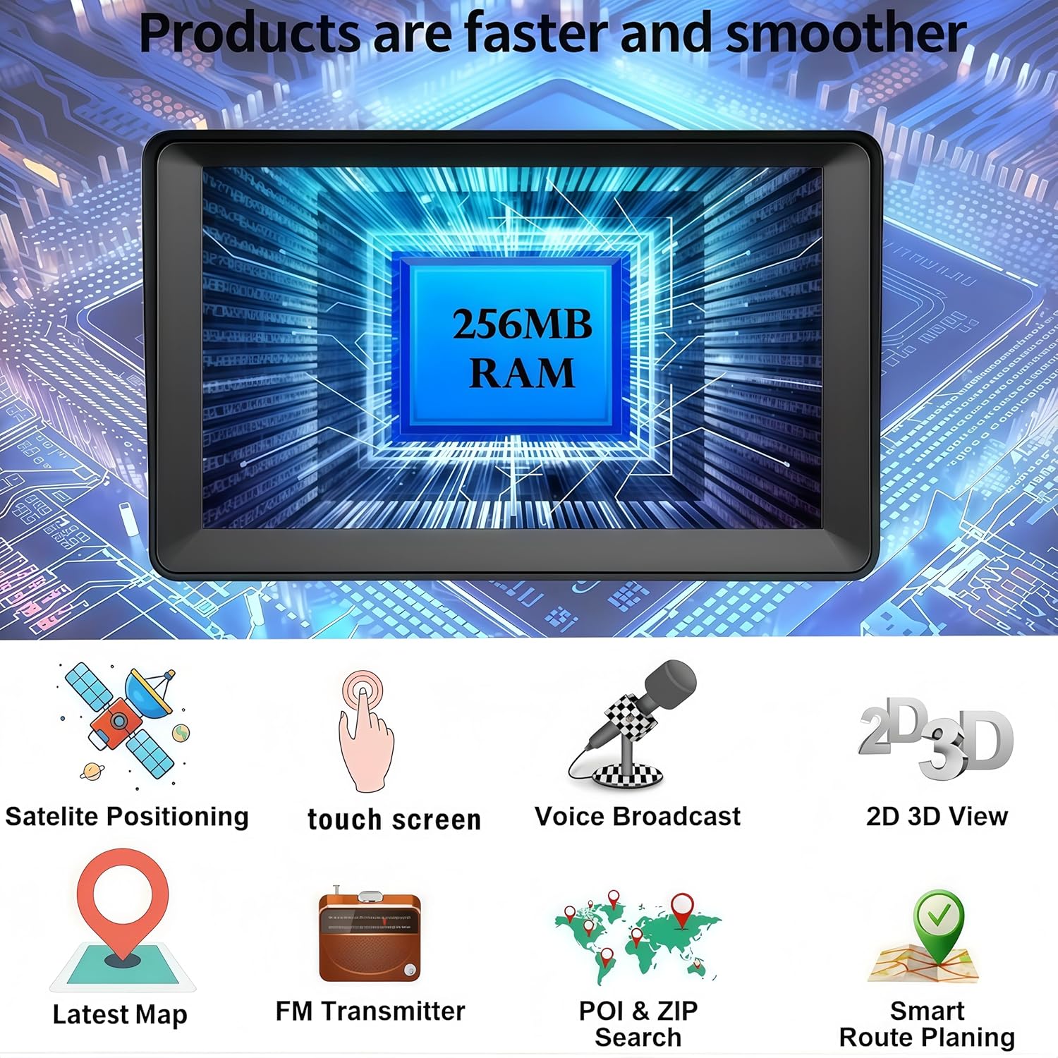 GPS Auto 7 Pollici con Mappa Europa 2025 - immagine 6