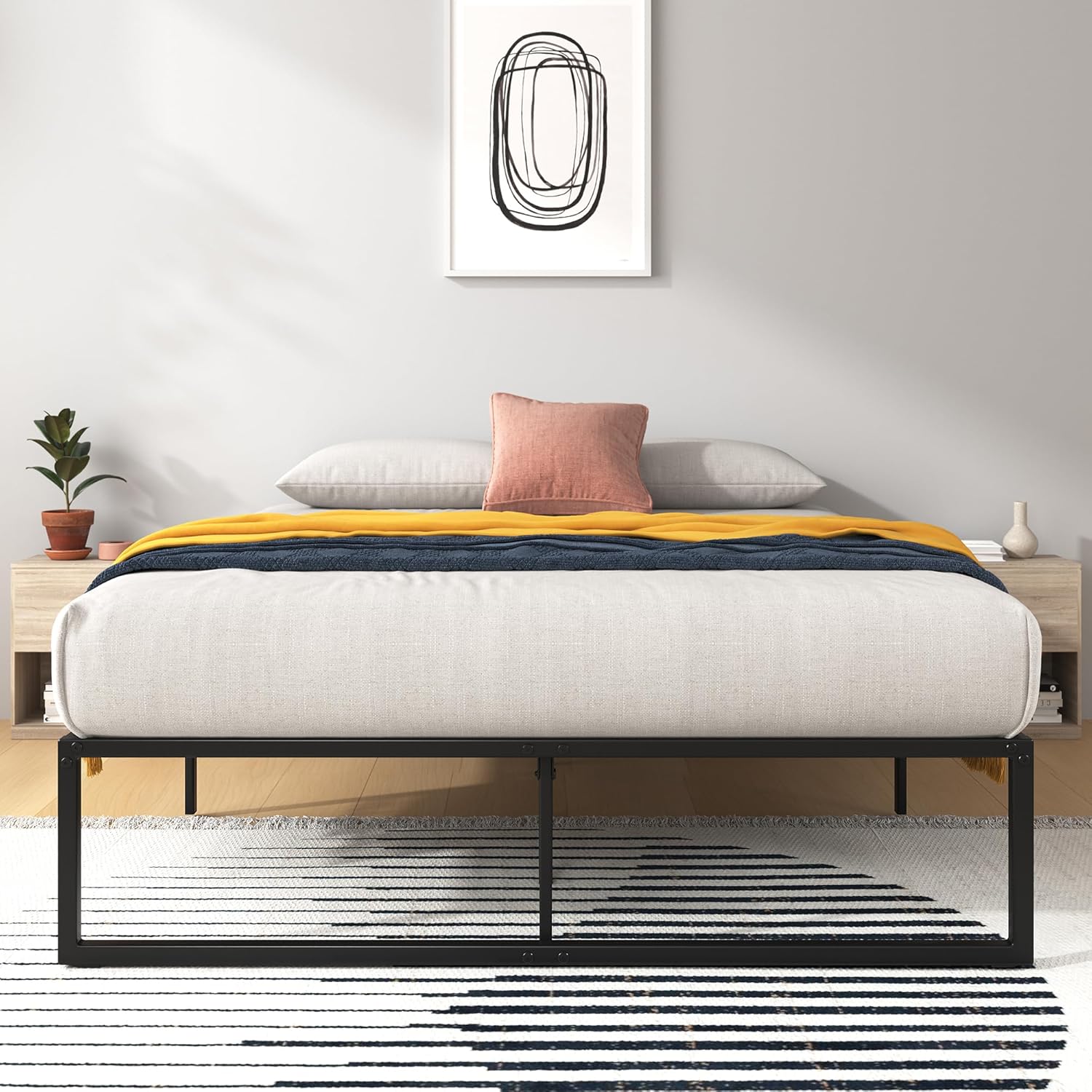 Zinus Lorelei - Telaio per letto con piattaforma, 35,6 cm
